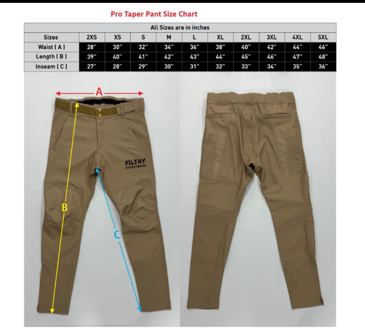 Black Pro Taper pants